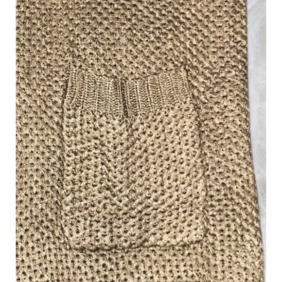 ChicSoul Women's Plus Size Olive Green Open Front Knit Cardigan w Pockets - Picture 3 of 7